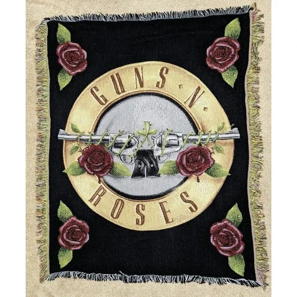 Vintage Guns N Roses Appetite For Destruction‎ Woven Throw Blanket Tapestry