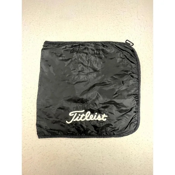 Titleist Golf Cart Seat Blanket Cover Black Fleece Nylon Waterproof Non Slip