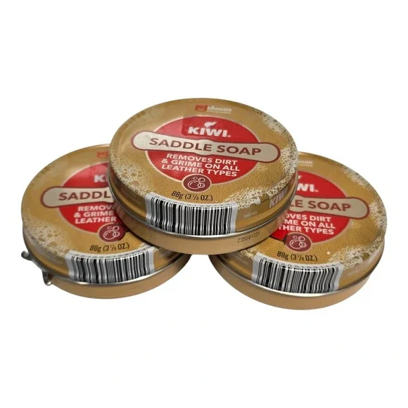 Kiwi Saddle Soap 3.125‎ Ounce (3 PACK) Removes Dirt And Grime On Leather New