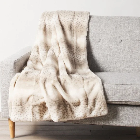 🎉LAST PIECE🎉RACHEL‎ RACHEL ROY 50×60 Spotted Faux Fur Throw
