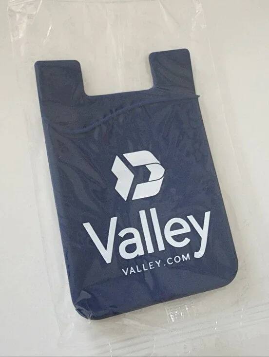 Valley Silicone Wallet Card Holder For Phone Adhesive Back ID Pouch Blue