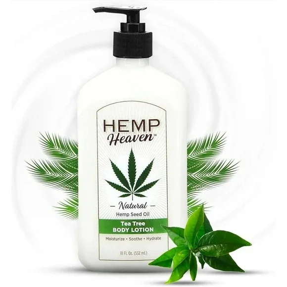Hemp Heaven Hydrating Tea Tree Hemp Seed‎ Oil Body Lotion 18 fl oz