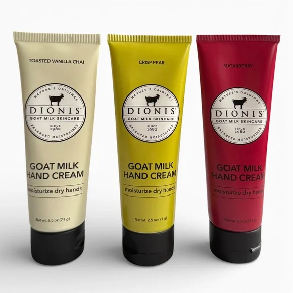DIONIS Goat milk hand cream gift set assorted scents 3 x 2.5 oz