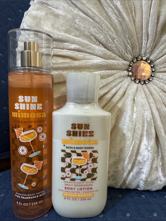 Bath & Body Works Sun Shine Mimosa Mist & Lotion - Orange, Cream