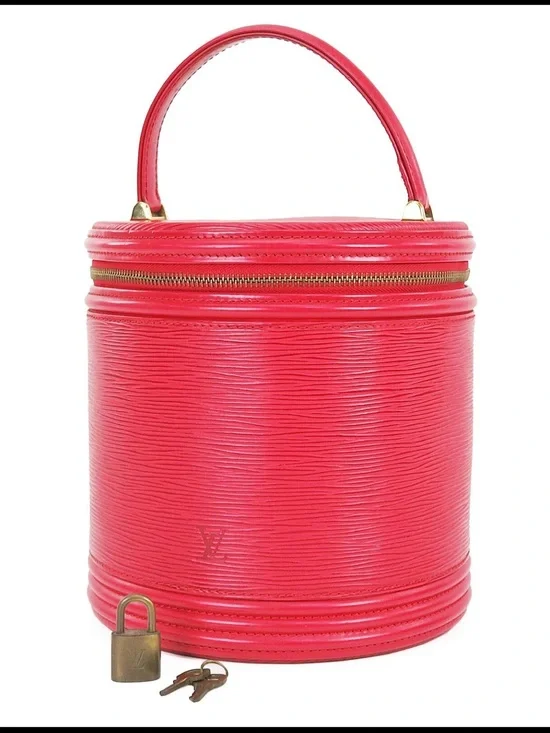 Louis Vuitton Pink Epi Leather Round Vanity Bag
