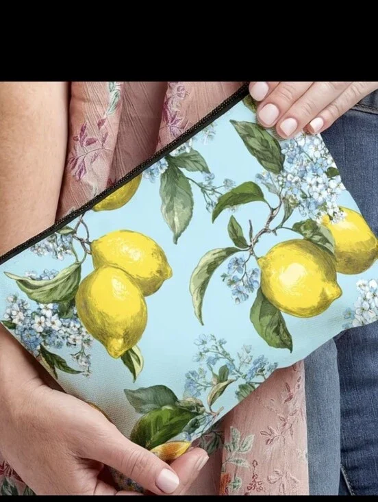 Lemon 🍋 Zip Everyday Cosmetics Makeup Pouch NEW