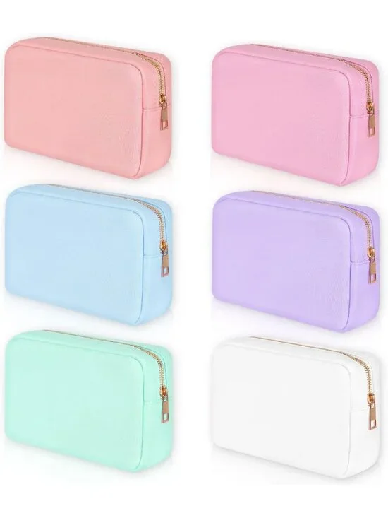 6 Pcs Travel Makeup Bag Set - Zipper Cosmetic Pouch for Purse, Organizer Gift