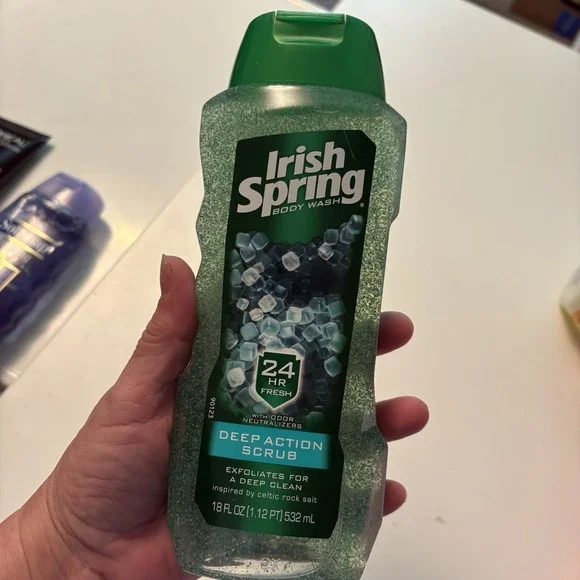 Irish Spring Deep Action Scrub Body Wash Gel Paraben Free 18 fl oz