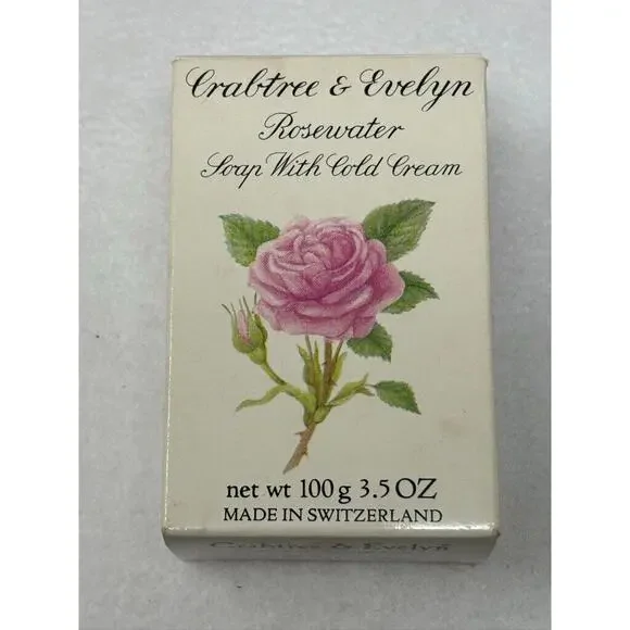 Vtg Crabtree‎ & Evelyn Rosewater with Cold Cream Eau De Rose Bar Soap 3.5 oz NIP