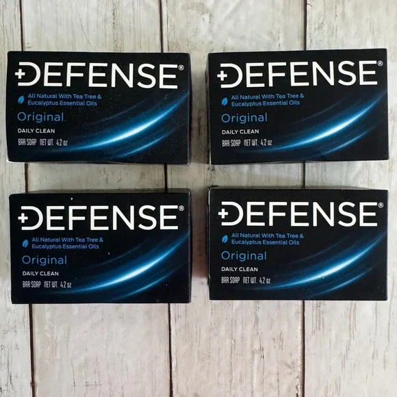 Defense Original Daily Clean Bar Soap 4 Pack Tea Tree Eucalyptus 4.2oz Each NEW