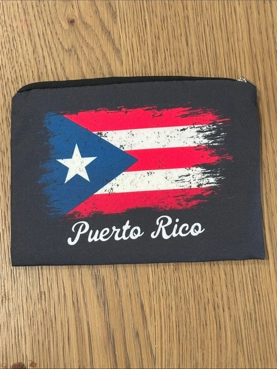 Puerto Rico Flag Navy Zip Pouch - Travel Organiser