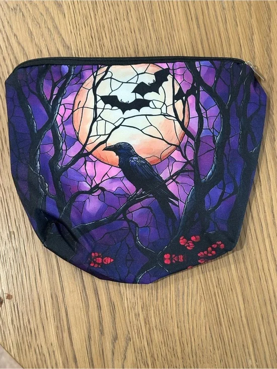 Purple Raven Moon Zip Pouch