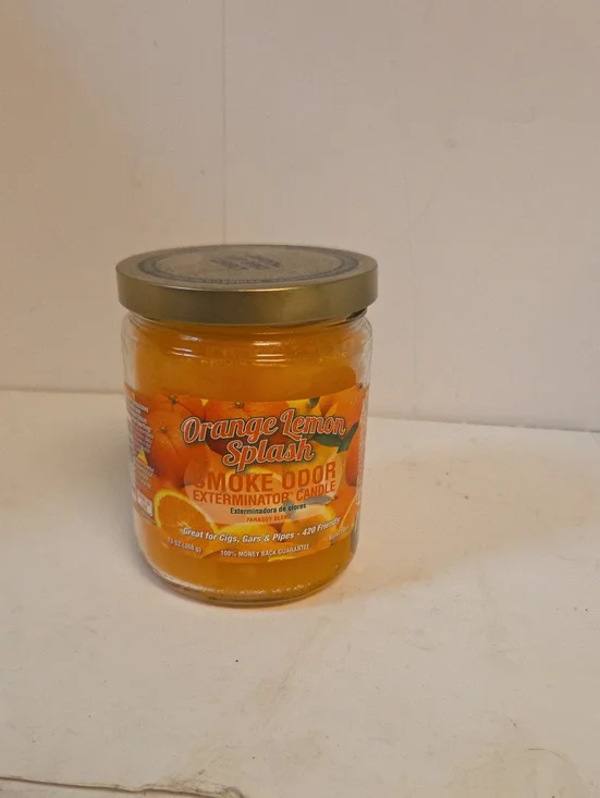 Orange Lemon Splash Smoke Odor Exterminator Candle - Orange