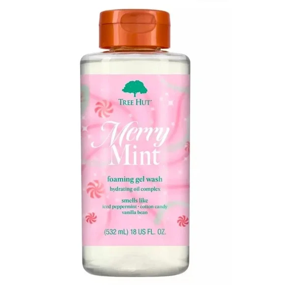 Tree Hut Merry Mint Hydrating Gel Body Wash Iced Peppermint Vanilla‎ 18oz