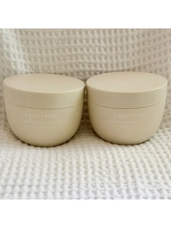 Sand + Fog Vanilla Sugar Whipped Body Butter Set Of 2 16.9oz Jumbo Size Gourmand