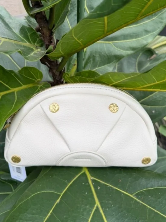 Hammitt Shelly Leather Calla Lilly White Cosmetic Pouch/Clutch - NEW w/tags