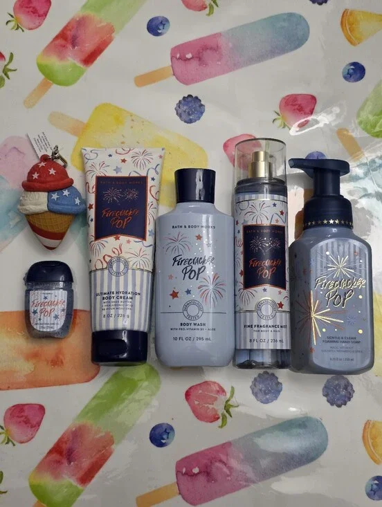 Bath Body Works Firecracker Pop Fragrance & Body Care 6 Piece Gift Set New RARE