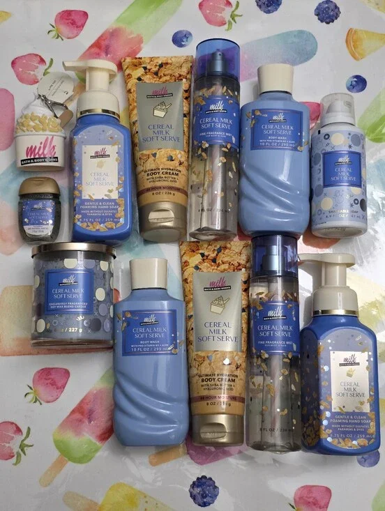 Bath Body Works Milk Bar Cereal Milk Soft Serve 12 Piece Body Care Gift Set NEW