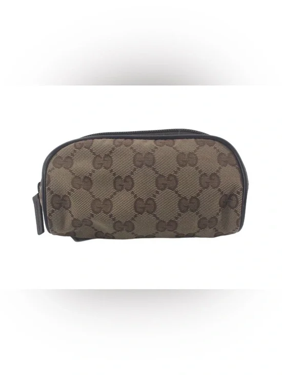 452. Gucci Brown GG Supreme Toiletry Pouch-small