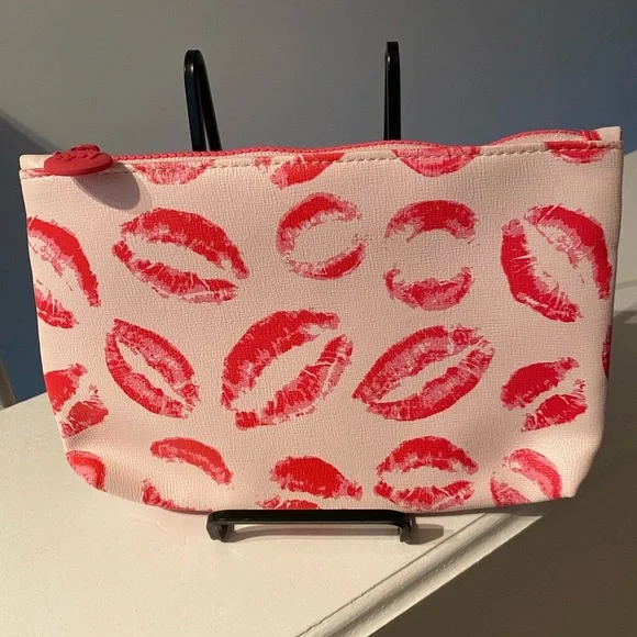 Ipsy Pink Lip Print Makeup  Cosmetic Bag