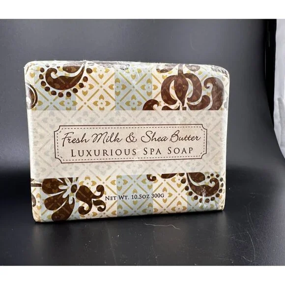 Greenwich Bay 10.5oz 300g Fresh Milk &‎ Shea Butter Luxurious Spa Soap USA NWT