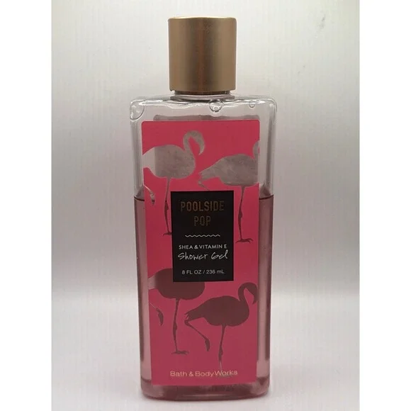 Bath & Body Works Shower Gel Womens 8oz Pink Poolside Pop‎ Flamingo Tropical 70%