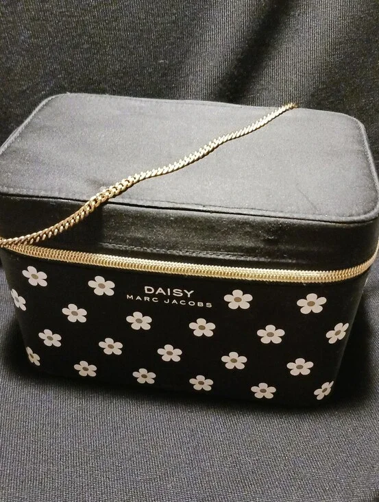 Marc Jacobs Black Floral Daisy Case with Gold Chain, Vintage