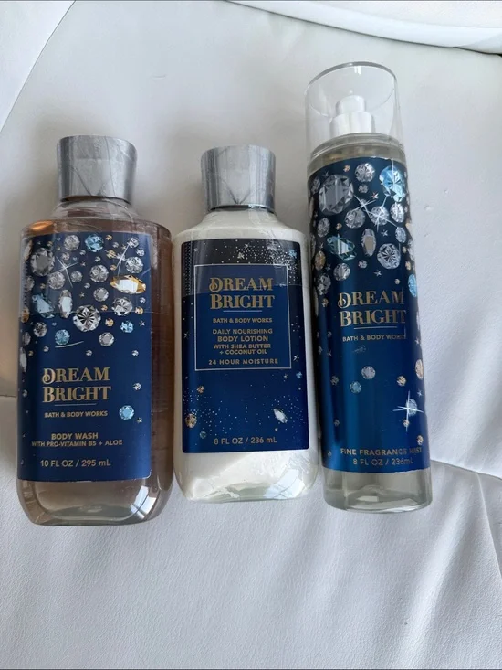 Bath & Body Works Dream Bright Body Wash, Lotion & Mist - Navy Blue