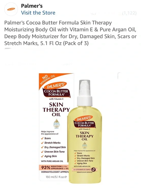 Palmer's Cocoa Butter Formula Skin Therapy Oil — Nourishing Yellow Body Oil