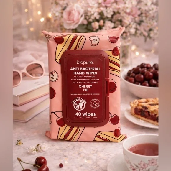 🍒 Cherry 🍒 Pie Anti-Bacterial Hand Wipes - Pink LIMITED EDITION