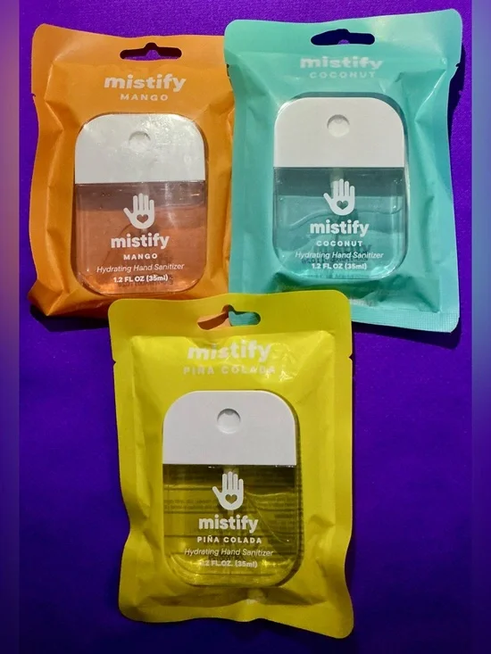 Mistify Hydrating Hand Sanitizers — Mango, Coconut, Piña Colada