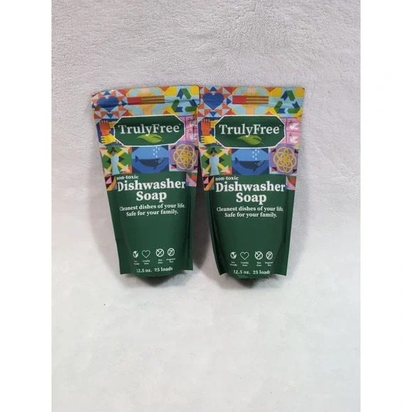 2 Pack Truly Free Home‎ Non-Toxic Dishwasher Soap  12.5 oz 25 Loads