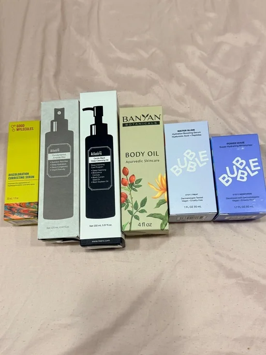 Skincare set (klairs, bubble, banyan botanicals, good molecules)