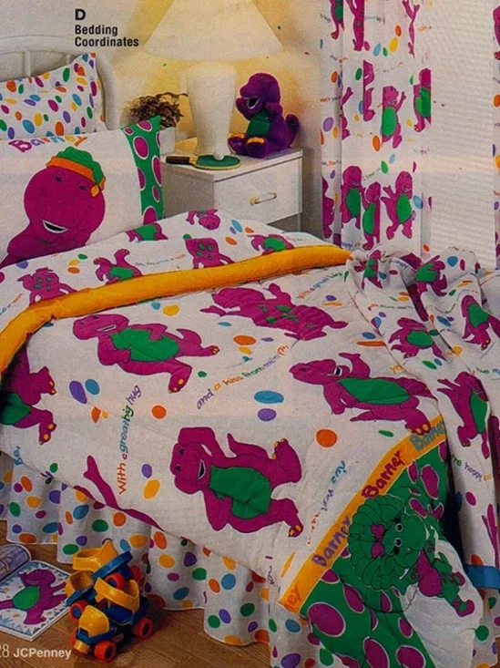 Barney Kids - Purple & Green Character Comforter