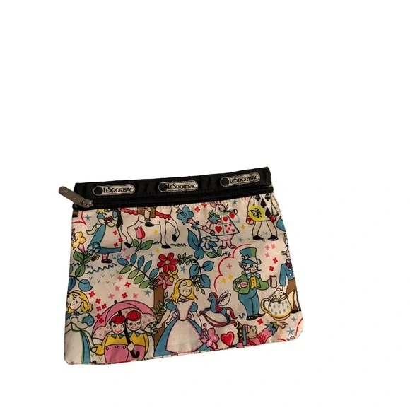 LeSportsac Pouch Alice in Wonderland Graphic Print Multicolor Zipper OS