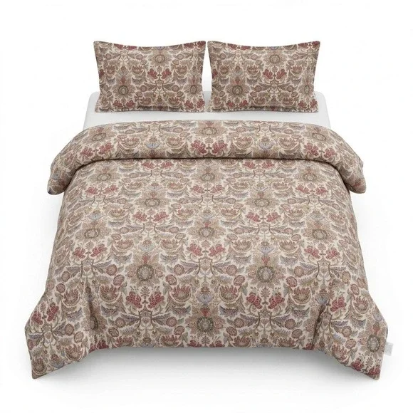 Vtg. Lauren Ralph Lauren Chapman Jacobean Paisley‎ Reversible Comforter King 3pc