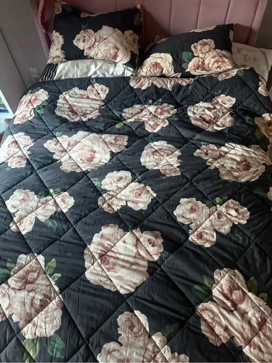 Gorgeous Emily and Merrit Pottery barn teen comforter and pillow shams-roses