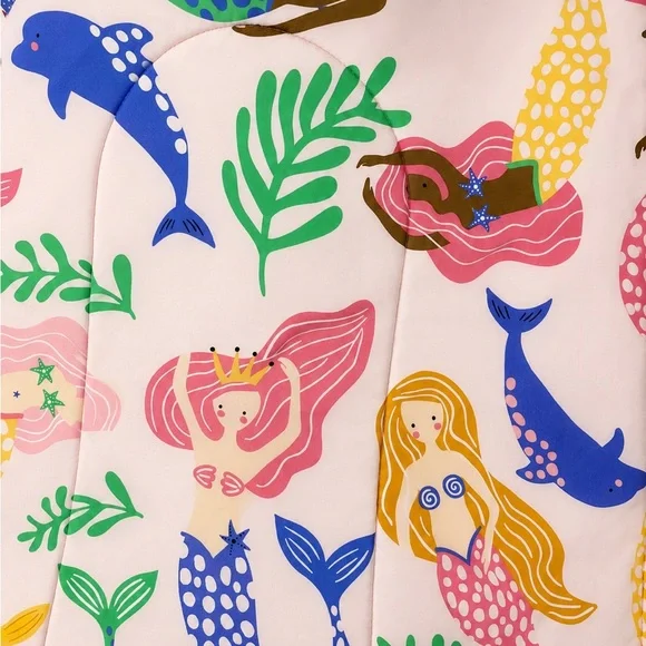 Mermaid Print Pink Kids comforter