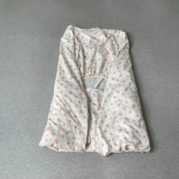 Modern Threads White & Pink Floral Twin Size Fitted Sheet