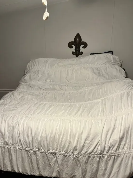 Queen White Ruched Comforter Duvet Cover Shabby Chic Boho Bedding Super Soft