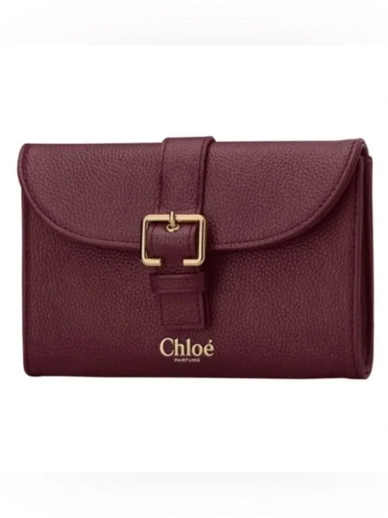 Chloé Parfums Burgundy Red Clutch Bag NEW IN BOX