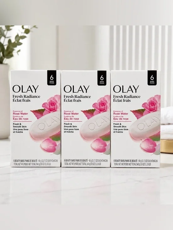 Three (3) packs of OLAY rose water essence six (6) in each pack for a total 18