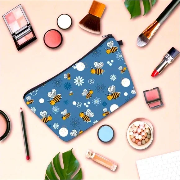 Adorable Bee Print Cosmetic Bag