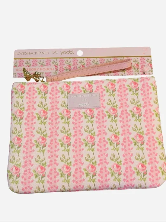 LoveShackFancy Pink Floral Wristlet Pouch