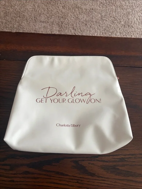 XLarge Charlotte Tilbury “Darling Get Your Glow On” vinyl cosmetic bag