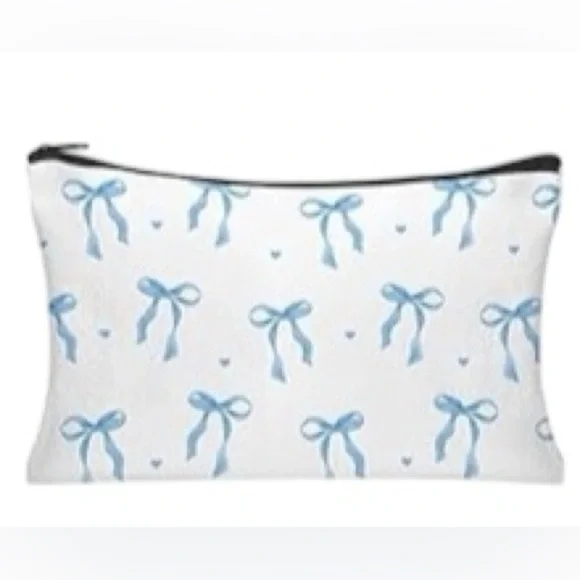 Blue Bow Makeup Bag