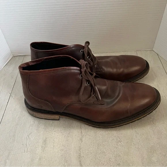 ANDREW MARC Woodside Chukka Boots Men's Size 12 M Brown Leather Retail $218
