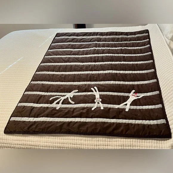Pottery Barn Kids Playful Monkeys Crib or Toddler Bed Comforter & Bed Skirt