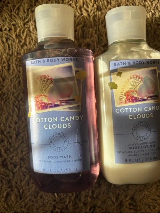 Bath & Body Works Cotton Candy Clouds Body Wash & Lotion - Pink & Cream