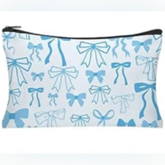 Blue Bow Makeup Bag